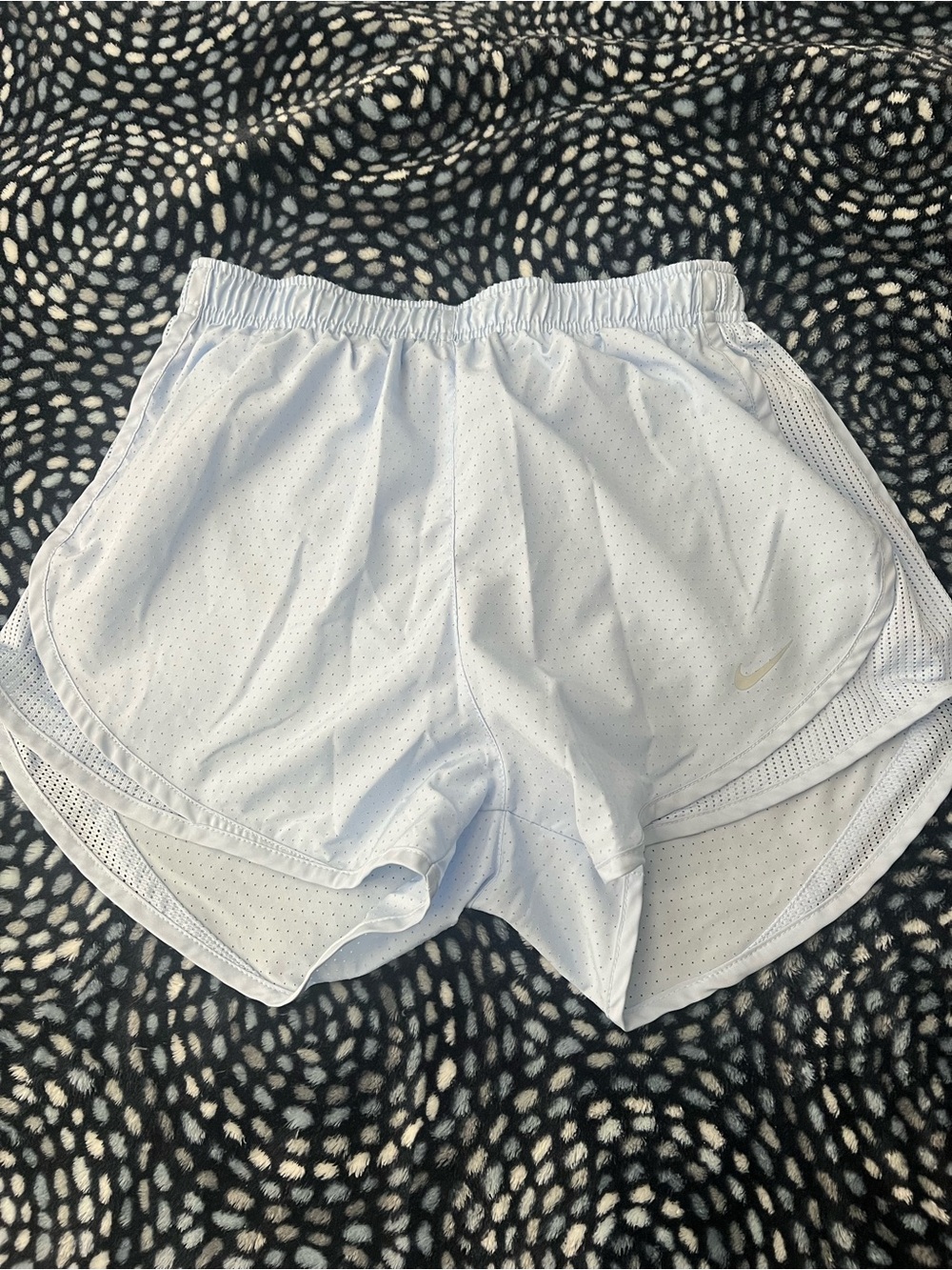 Nike Women's Pale Blue Perforated Athletic Shorts